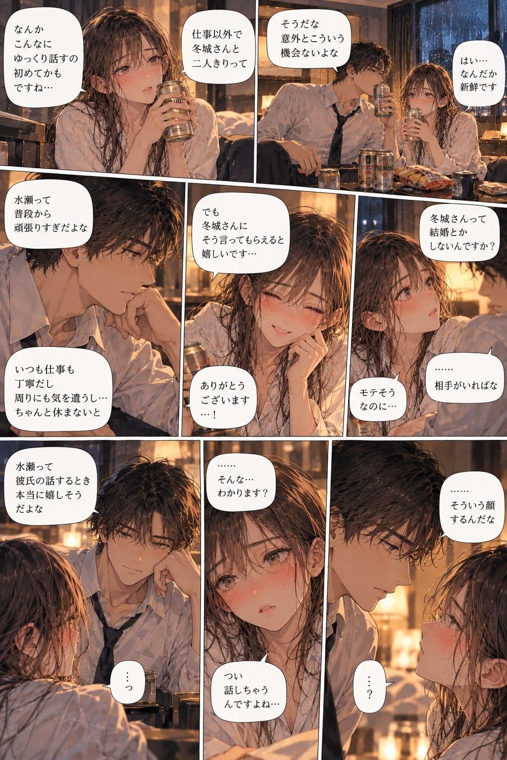 台風で帰れなくなった彼女が、会社の上司とホテルの同じ部屋に泊まることになった。 サンプル4
