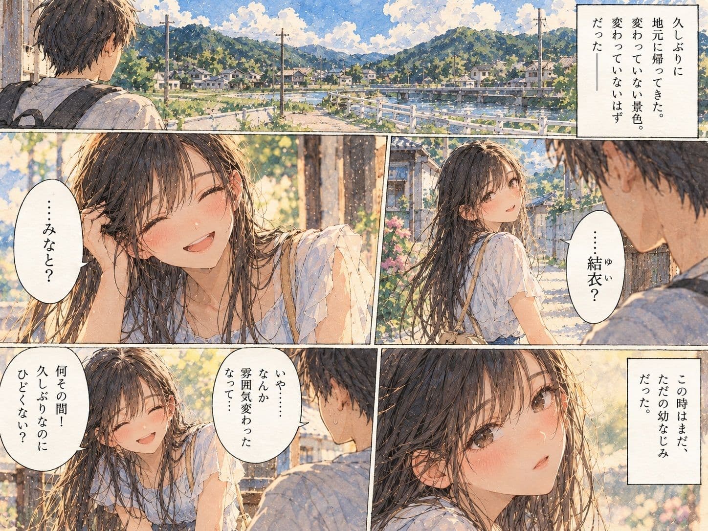 雨宿り、幼なじみが女になった。〜濡れた彼女と二人きりになった夏の夕暮れ〜 サンプル1