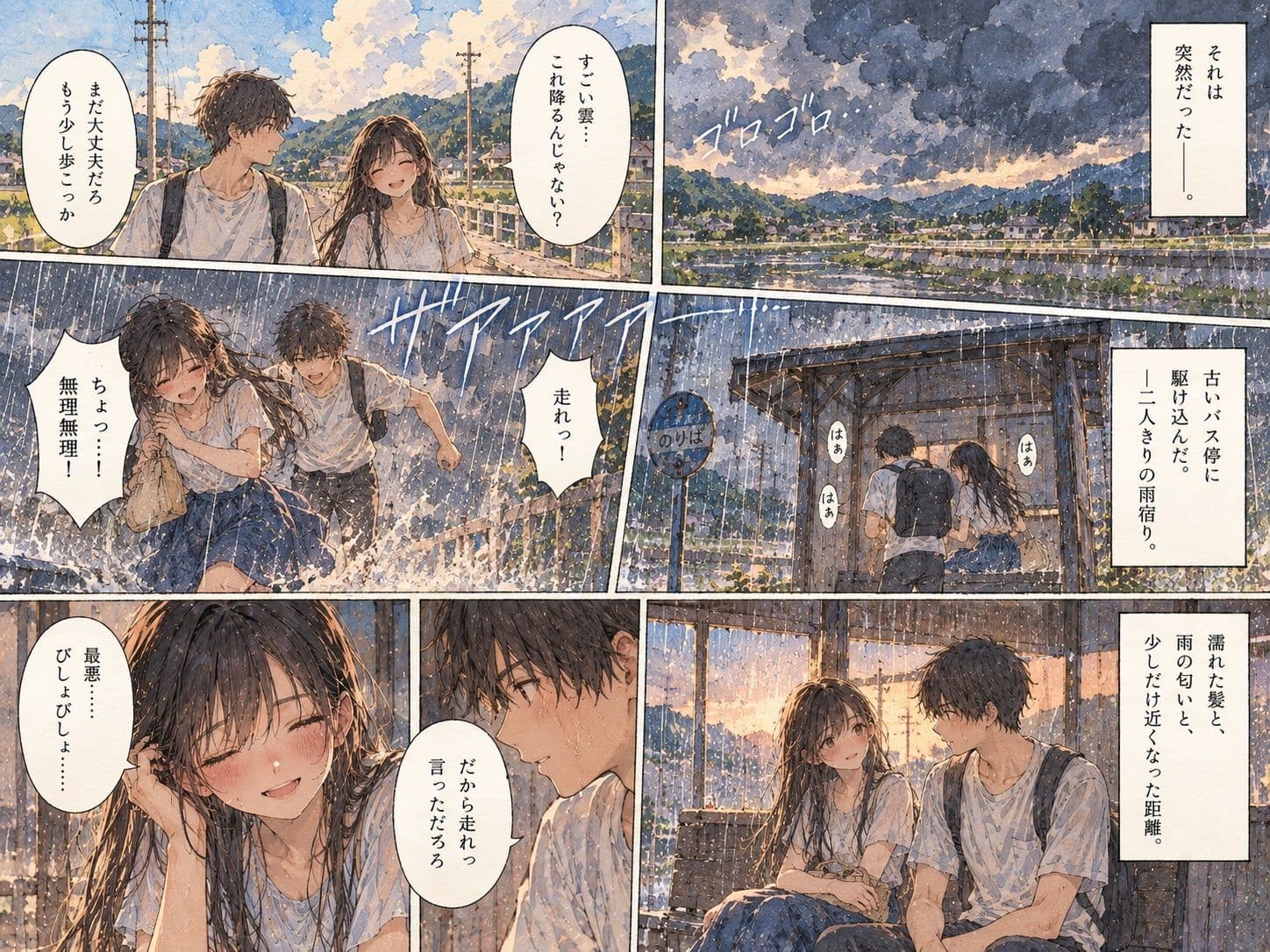 雨宿り、幼なじみが女になった。〜濡れた彼女と二人きりになった夏の夕暮れ〜 サンプル2