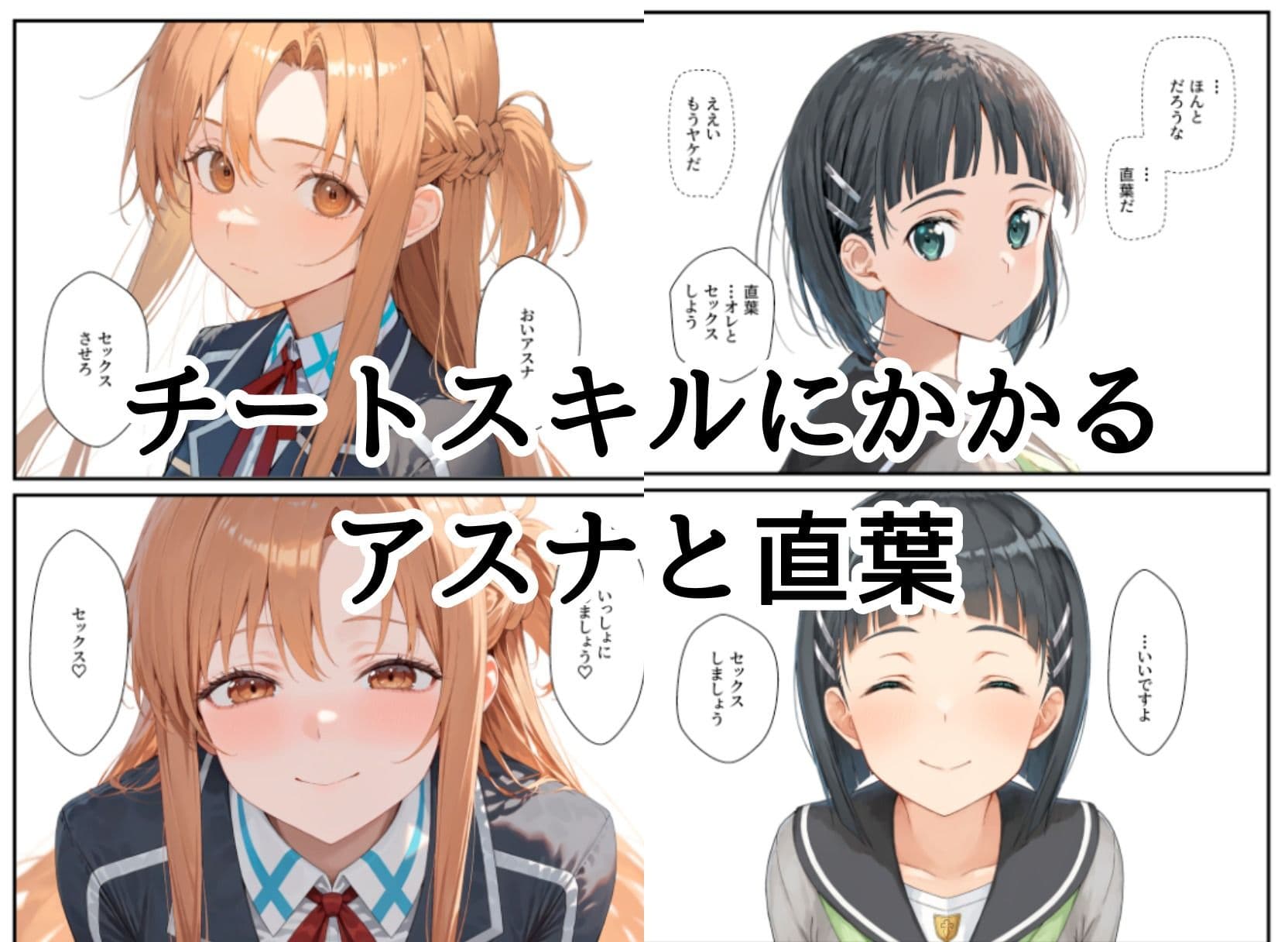 アスナと直葉がチートスキルおじさんに催●セックスで中出しされる サンプル1