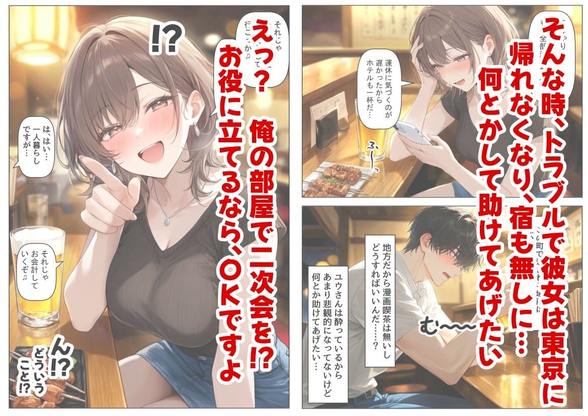 居酒屋で相席した気さくなお姉さん サンプル4