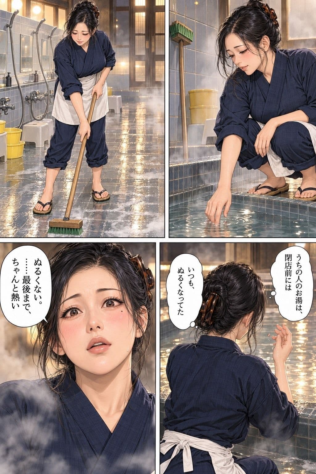 銭湯の住み込み四夜 第1話 閉店後の釜場で、41歳の人妻の女将が住み込みの釜焚きに抱かれる サンプル3