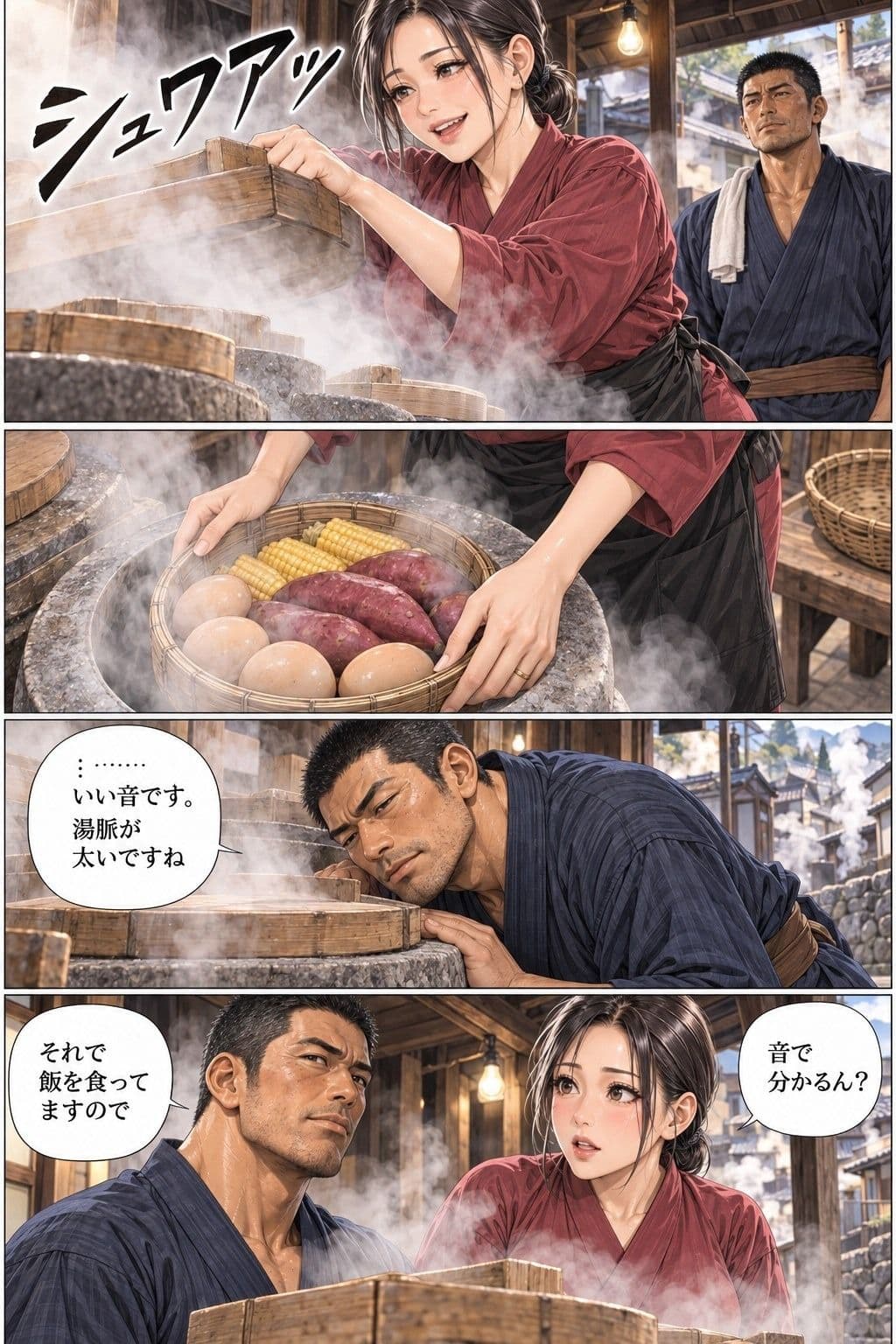 別府鉄輪 湯けむりの蒸し小屋 第1話 39歳の人妻が、湯を掘りに来た職人と湯気の石室にこもる サンプル3