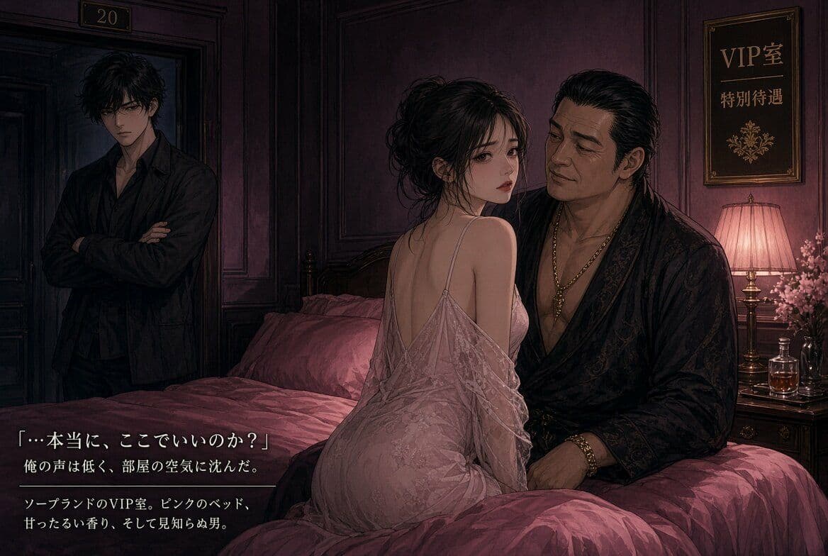 「カップルでソープランドに勤務中、VIP客から『彼氏さんも同席して』と言われ、同席したぼく」 サンプル7