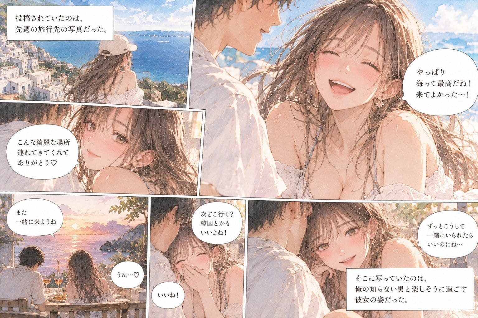 彼女の裏アカウントを見つけたら、知らない男との旅行写真が投稿されていた。 サンプル3