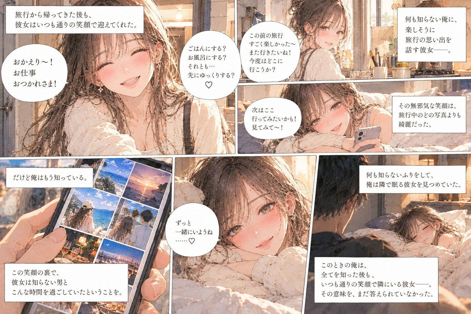 彼女の裏アカウントを見つけたら、知らない男との旅行写真が投稿されていた。 サンプル6