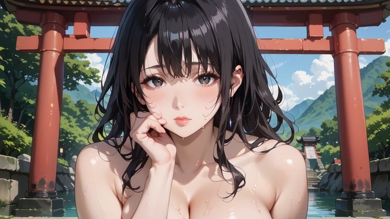 黒髪爆乳巫女の濃厚ご祈祷【ボイスあり】〜人妻真奈美さんの中出し参拝〜 サンプル6