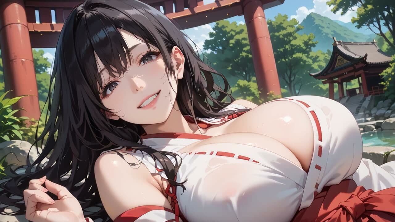 黒髪爆乳巫女の濃厚ご祈祷【ボイスあり】〜人妻真奈美さんの中出し参拝〜 サンプル7
