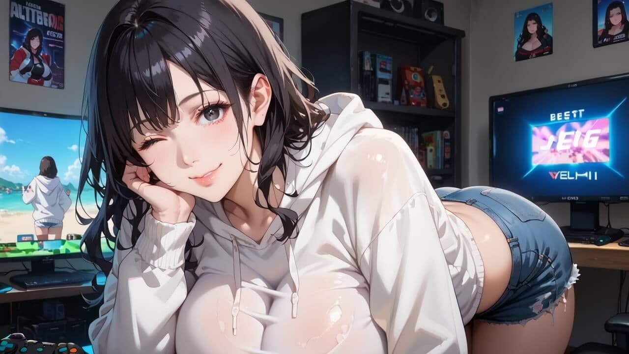 黒髪爆乳ゲーマーの濃厚二人プレイ【ボイスあり】〜人妻真奈美さんの中出しオフ会〜 サンプル8