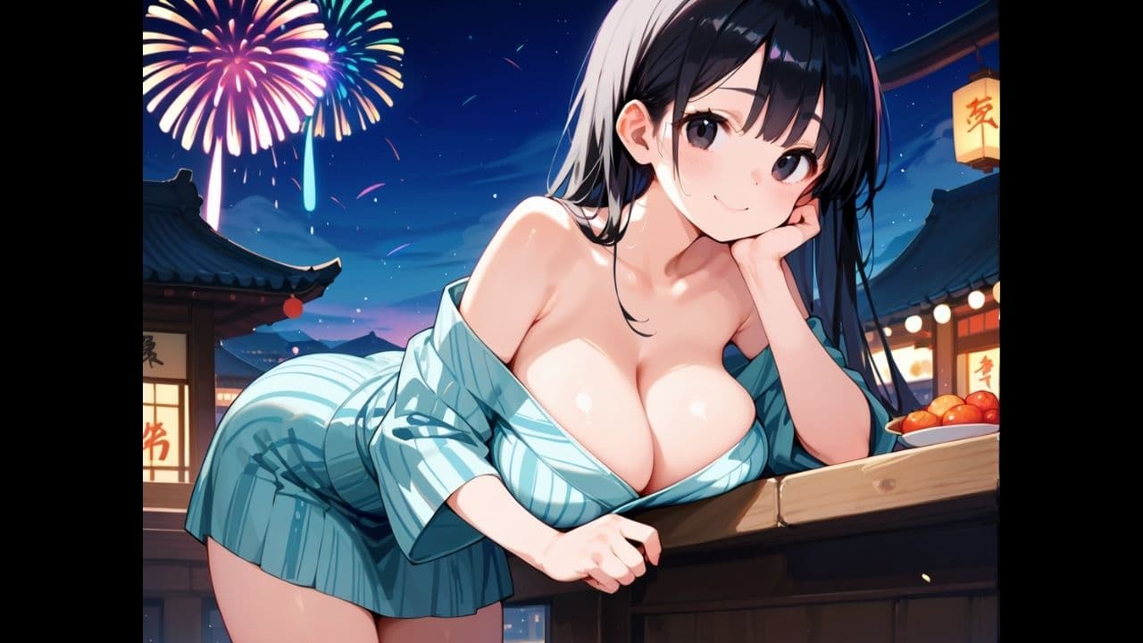 爆乳清楚な同級生と夏祭りの夜、はじめての浴衣で中出し初恋えっち。 サンプル1