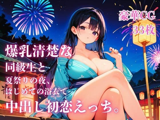 爆乳清楚な同級生と夏祭りの夜、はじめての浴衣で中出し初恋えっち。