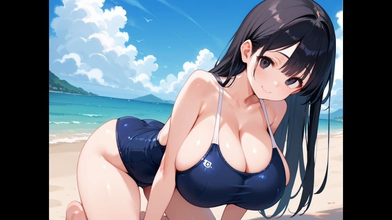 無口な爆乳スク水彼女は、俺の前でだけ乱れる〜二人きりの海で中出し。潮騒と、寡黙な君〜 サンプル1