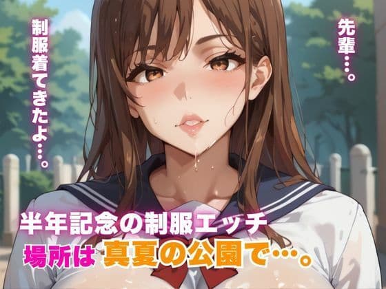 半年記念の制服エッチ 場所は真夏の公園で…。
