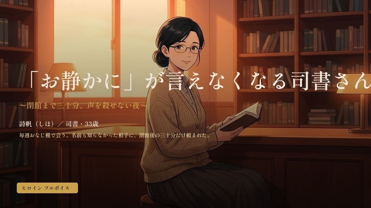 「お静かに」が言えなくなる司書さん 〜閉館まで三十分、声を殺せない夜〜 サンプル1