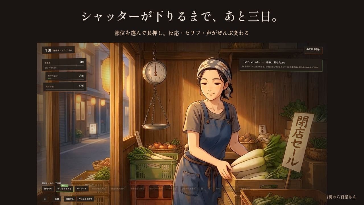 おまけをくれる商店街の八百屋の奥さん 〜閉店セールの三日間、最後の客に〜 サンプル2