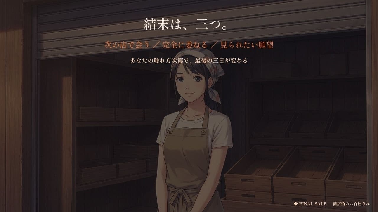 おまけをくれる商店街の八百屋の奥さん 〜閉店セールの三日間、最後の客に〜 サンプル9