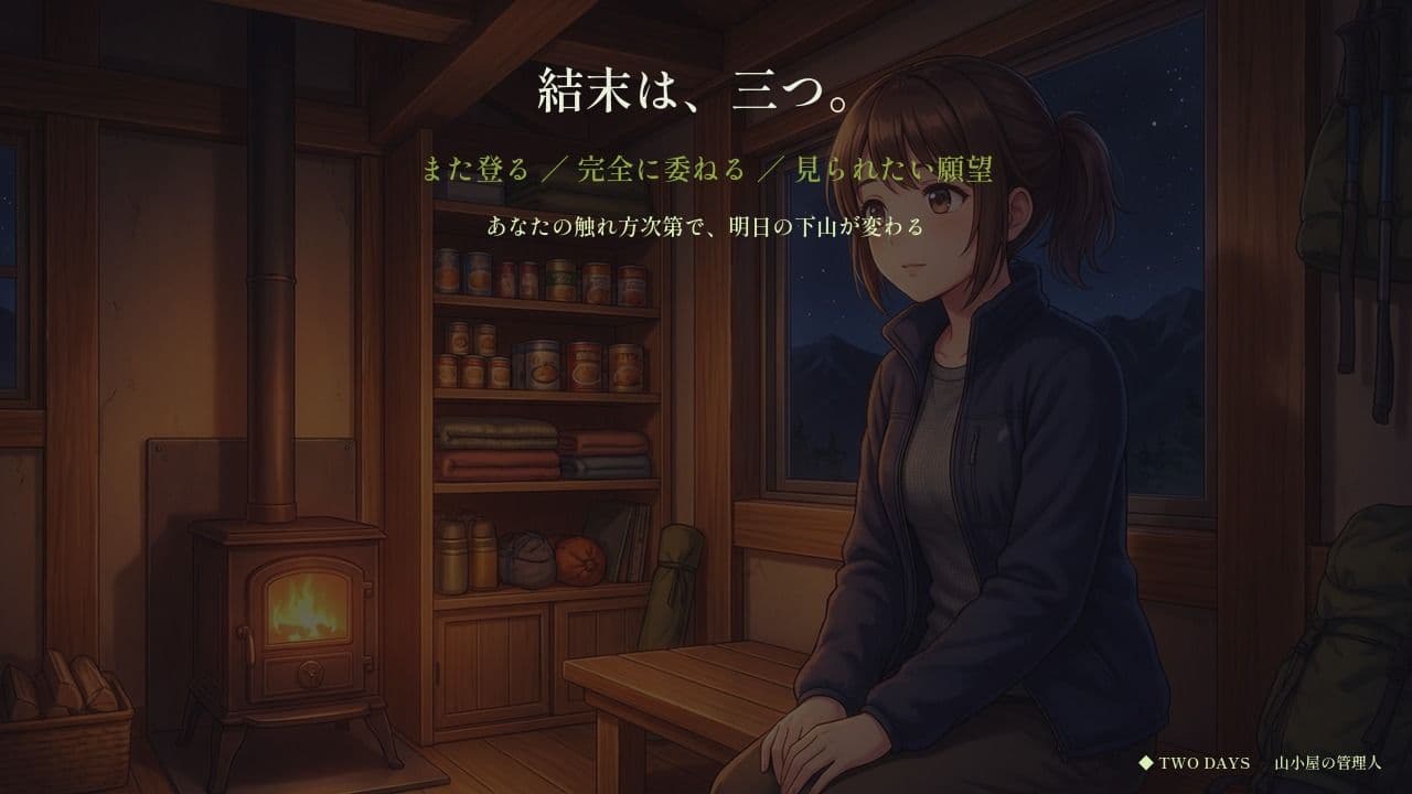 宿泊客には笑顔だけの山小屋の管理人さん 〜下山できない二日間、ストーブの前で〜 サンプル9