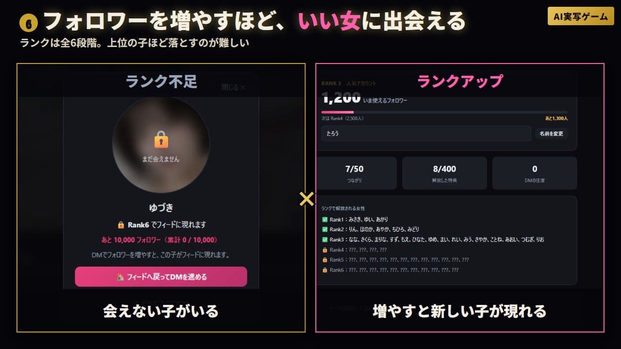 『エロスタグラム』 美女50人のDMを口説き堕とせ 脱ぎ・オナニー・フェラ・本番 全200動画【AI実写ゲーム】 サンプル7
