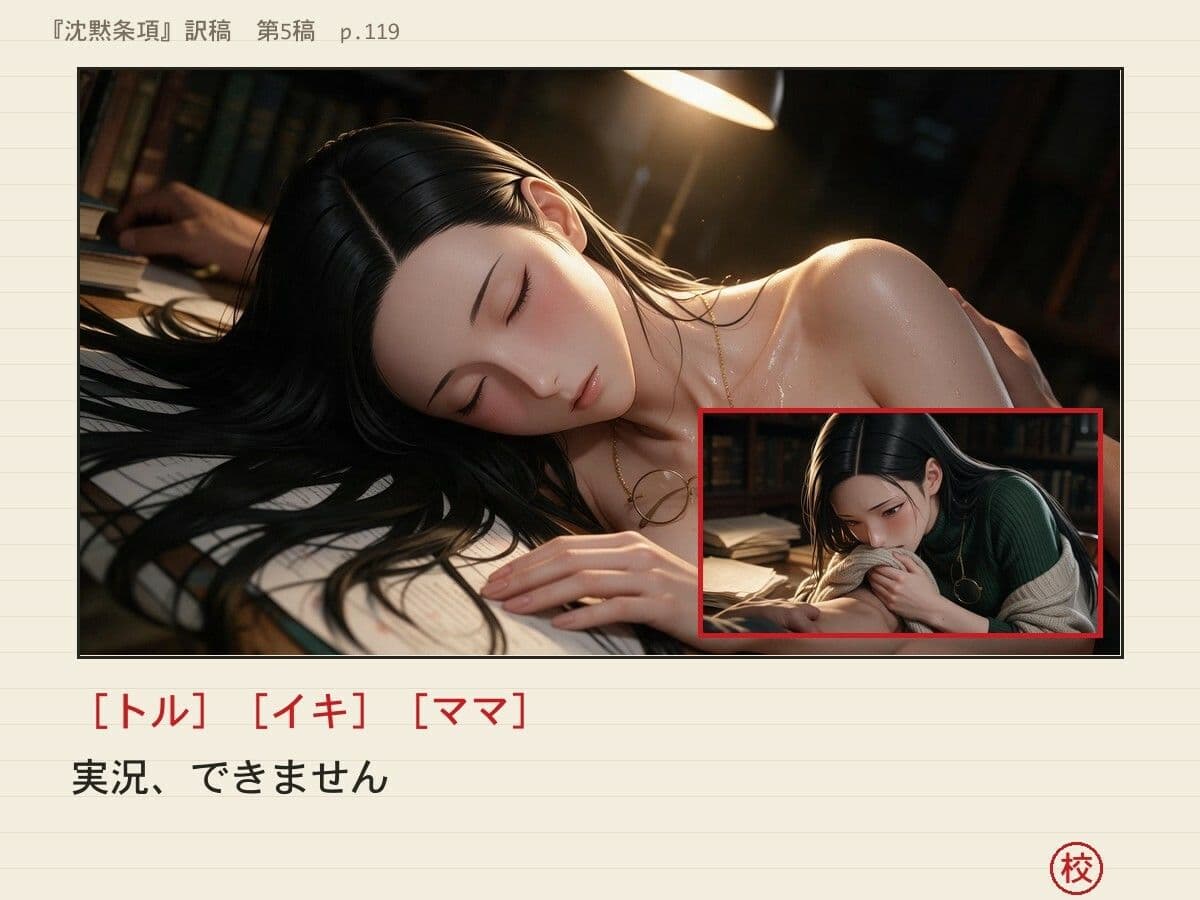 催淫アプリが効いたふりの黒髪巨乳翻訳家〜「……かかりました」と訳しながら、中出しまで許してくれる〜 サンプル7