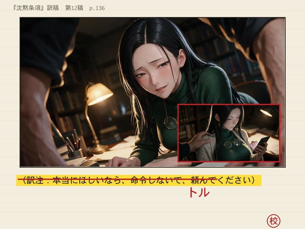 催淫アプリが効いたふりの黒髪巨乳翻訳家〜「……かかりました」と訳しながら、中出しまで許してくれる〜 サンプル8