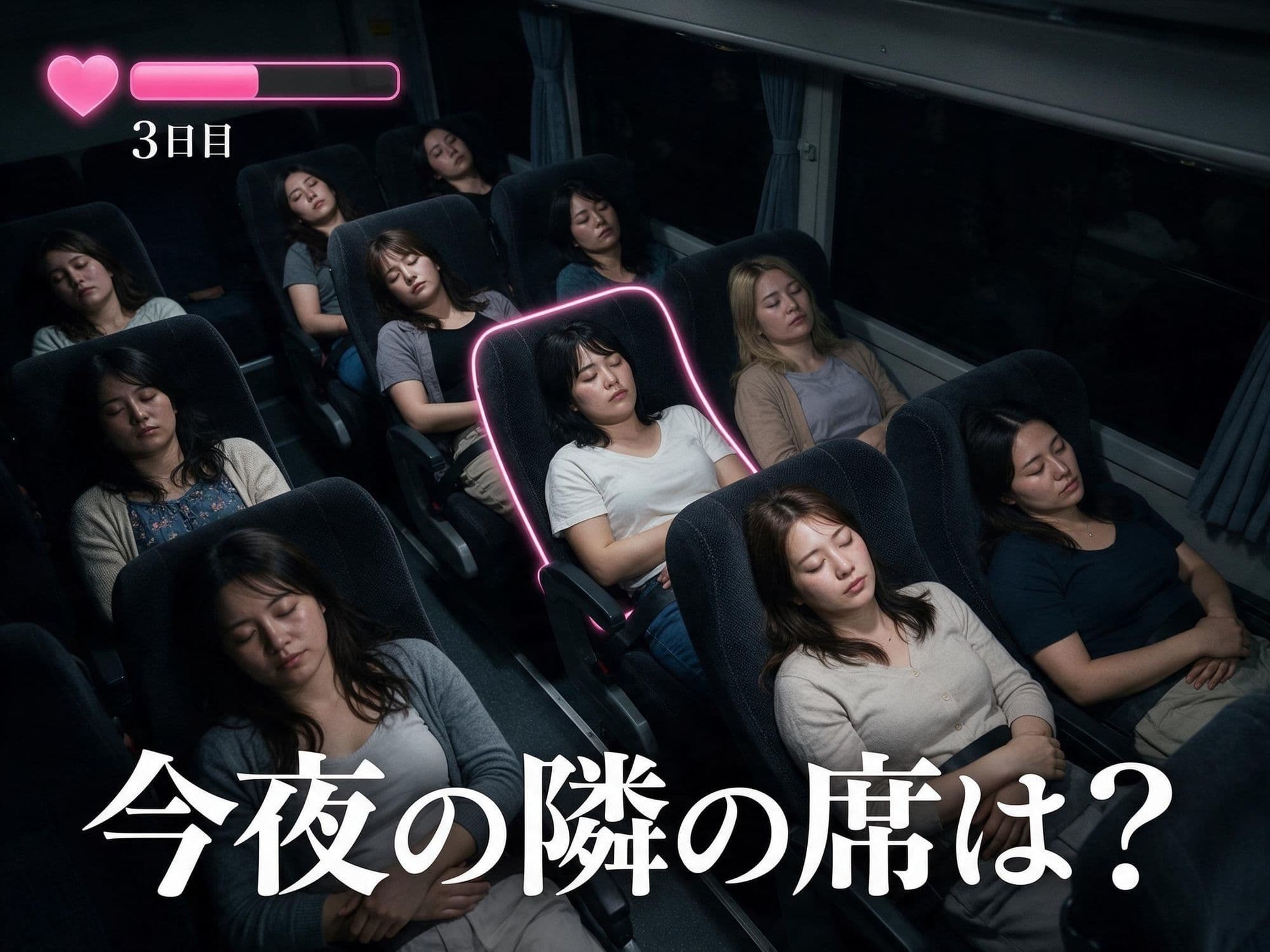 夜行バス中出し痴● 乳首つまみ×尻揉み×生挿入×大量中出し 〜消灯後の車内で10人の巨乳美女を●す〜 サンプル2