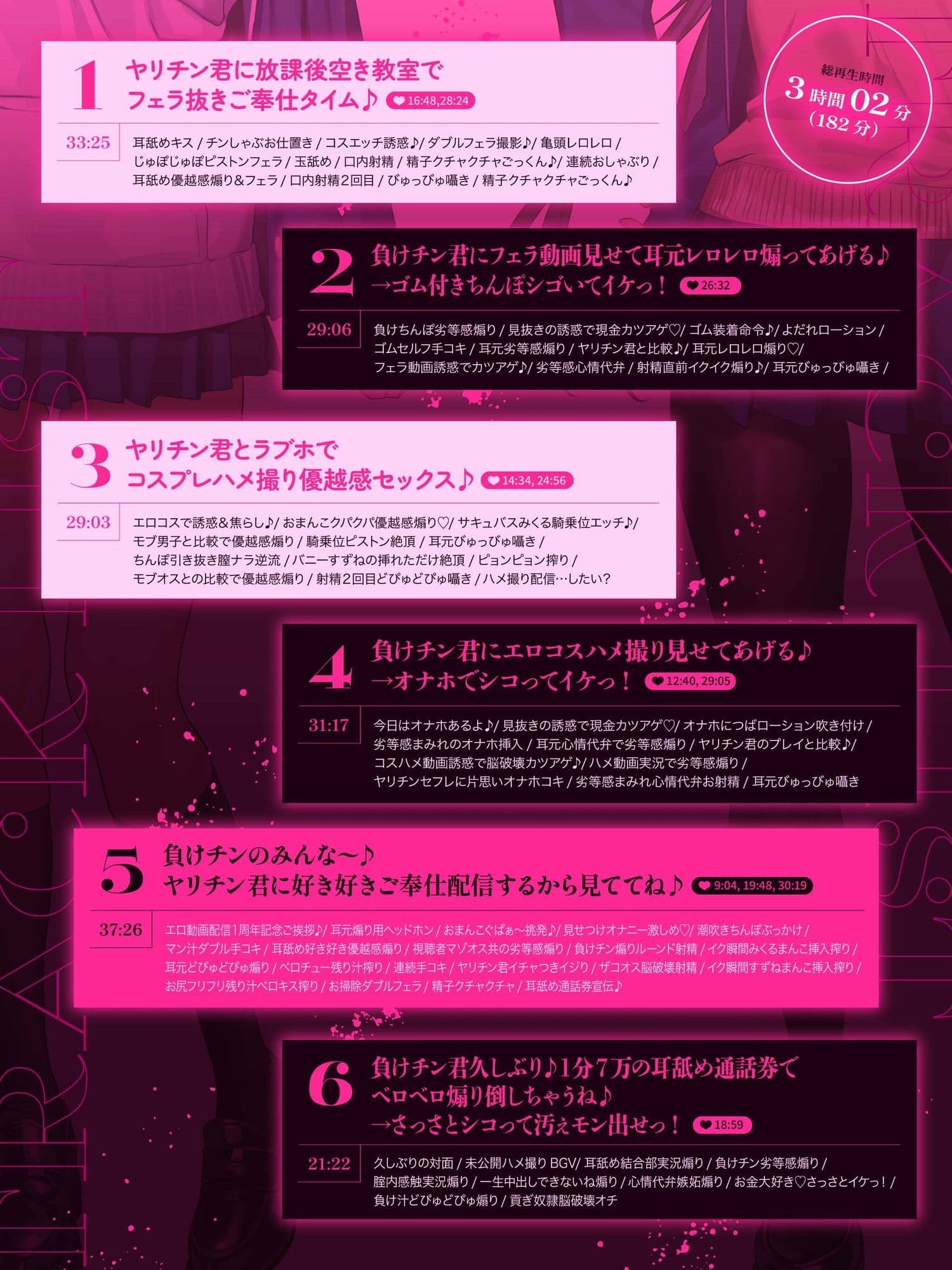 【3時間！超露悪的/脳破壊系ASMR】ヤリチン君と負けチン君。セックス格差を教えてあげる♪【優越感＆劣等感/心情代弁】 サンプル9