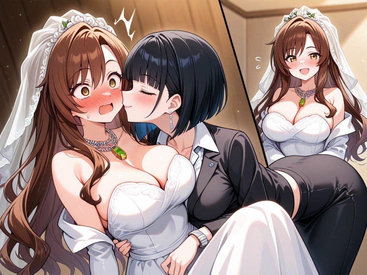 【NTR 百合】純白の花嫁を美人ウェディングプランナーに寝取られた…「本当の女の喜びを教えてあげる（はーと）」 サンプル3