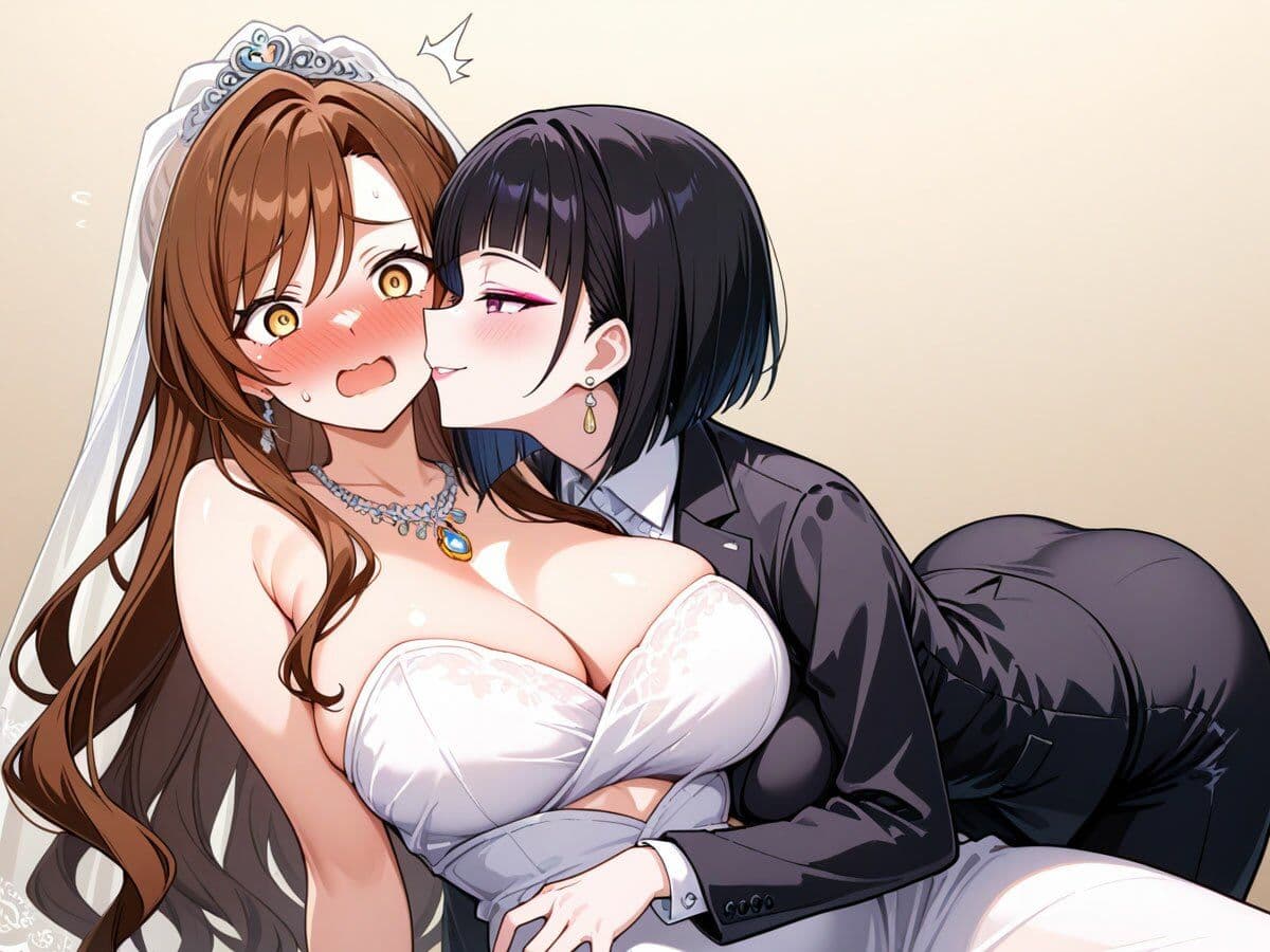 【NTR 百合】純白の花嫁を美人ウェディングプランナーに寝取られた…「本当の女の喜びを教えてあげる（はーと）」 サンプル4