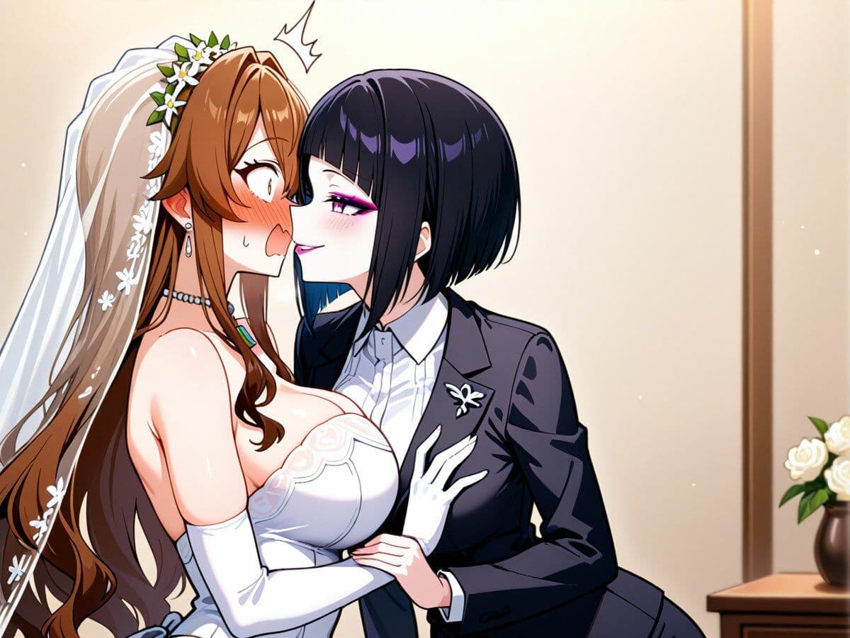 【NTR 百合】純白の花嫁を美人ウェディングプランナーに寝取られた…「本当の女の喜びを教えてあげる（はーと）」 サンプル5