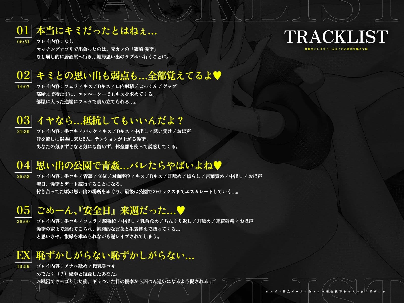 【心情代弁/差分イラスト】性癖全バレダウナー元カノの心情代弁囁き交尾〜チンポの弱点ぜーんぶ知ってる相性抜群むちエロ女に弄ばれる〜【KU100】 サンプル4