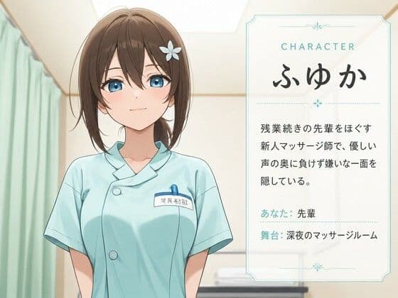 【心音責め×焦らし搾精】残業先輩を沼らせる新人マッサージ師ふゆかの密室ご奉仕えっち サンプル1