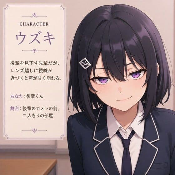 【見下し先輩×感度シンクロ】ウズキ先輩は後輩くんのレンズで堕とされる サンプル1