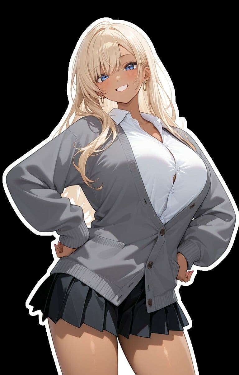 裸のギャル様〜処女には見えないビキニを着たJKの話〜【巨乳/褐色/short】 サンプル8