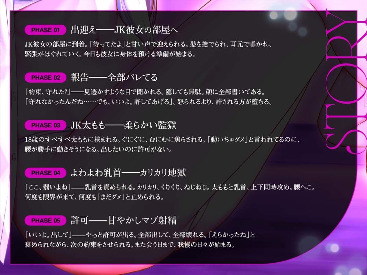 甘やかしマゾ射精〜JK太ももとよわよわ乳首で腰へこ〜【許可制オナサポ】 サンプル4