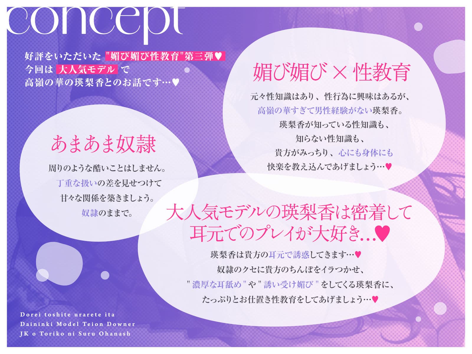 【媚び媚び性教育3】奴●として売られていた大人気モデル・低音ダウナーJKを虜にするお話【耳舐め誘い受け媚び】 サンプル2