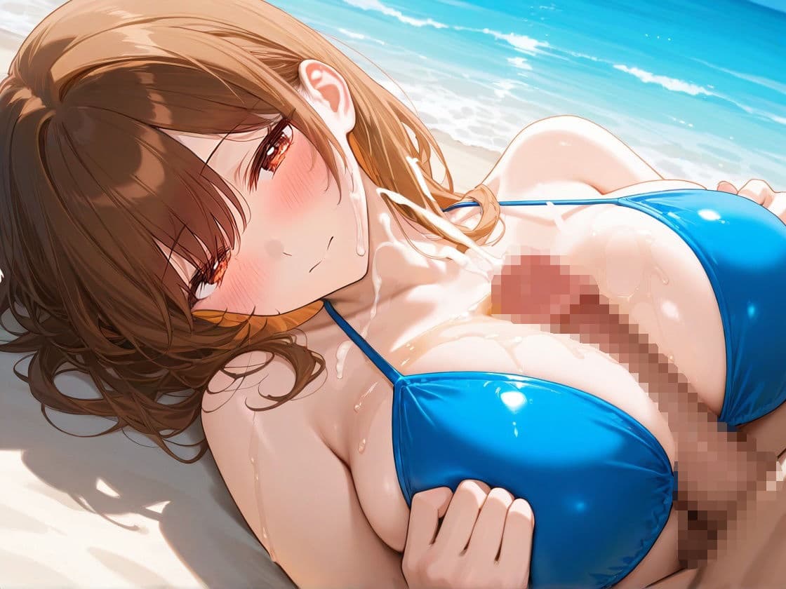 爆乳ビキニの幼馴染は恋人の演技をしているうちに本気になってイチャラブ交尾する。【KU100/水着/パイズリ】 サンプル3