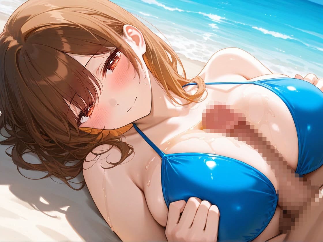 爆乳ビキニの幼馴染は恋人の演技をしているうちに本気になってイチャラブ交尾する。【KU100/水着/パイズリ】 サンプル6