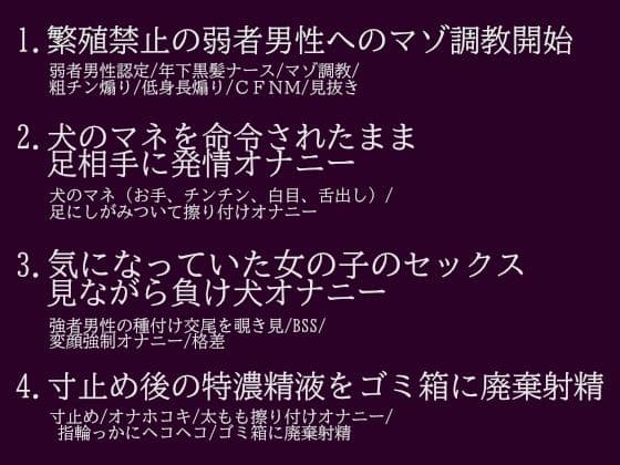 弱者男性に対する絶滅マゾ化調教 サンプル1