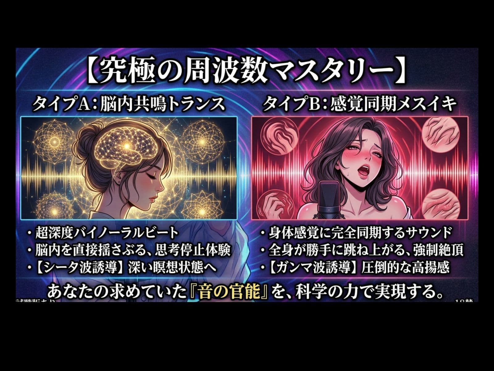 【前代未聞立体音響】脳がバグる周波数催○音楽と密着フェラ音で無限ドライオーガズム サンプル2