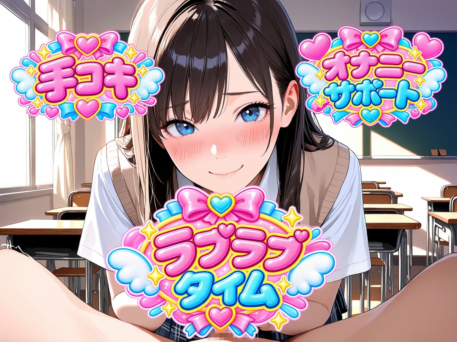【オナサポ】あまあま手コキ3シチュ（はーと）後輩マネが部活先輩に憧れ甘々手コキ/ラブラブ彼女の彼氏手コキ射精管理★教え子が先生に憧れて禁断手コキ サンプル1