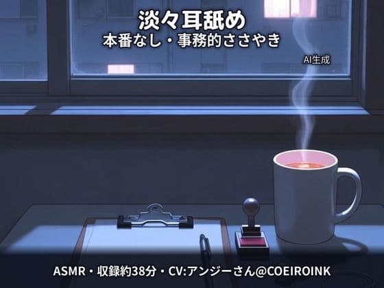 【淡々耳舐め/本番なし】では、右耳から失礼します〜社宅の隣に住む会社の先輩（28歳）が、事務的なささやきのまま耳を舐めてくれる〜【合成音声】