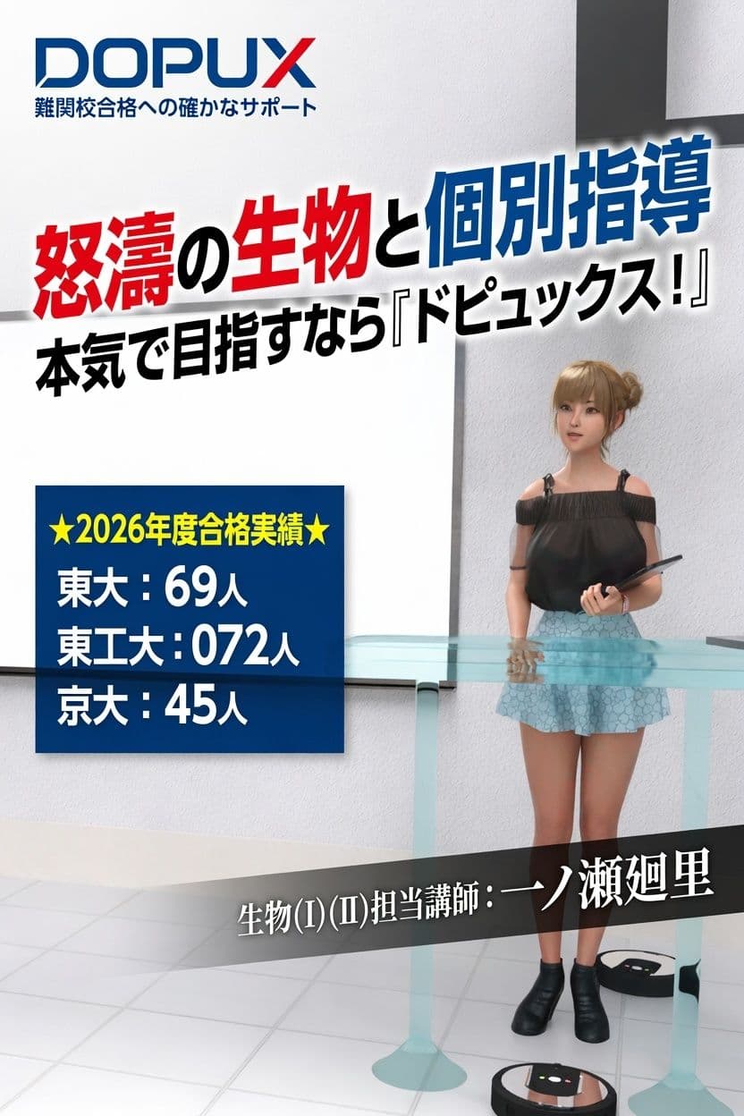 【▲20】一ノ瀬廻里 大学に進学し強豪予備校『DOPUX(ドピュックス』で生物I,IIを教える名物講師に!(Vol.015:転写) サンプル1