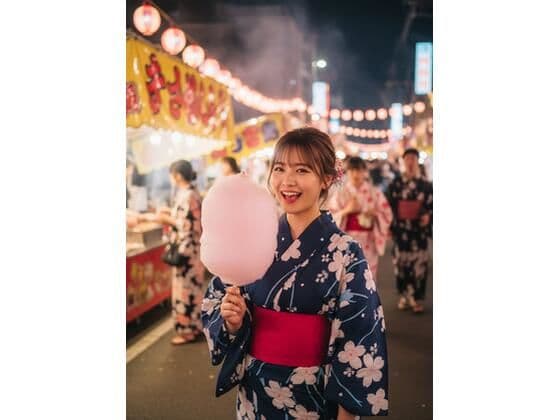 「あなたと歩く夏祭り 〜浴衣のまゆと夜風の誘惑〜【完全版20枚】」