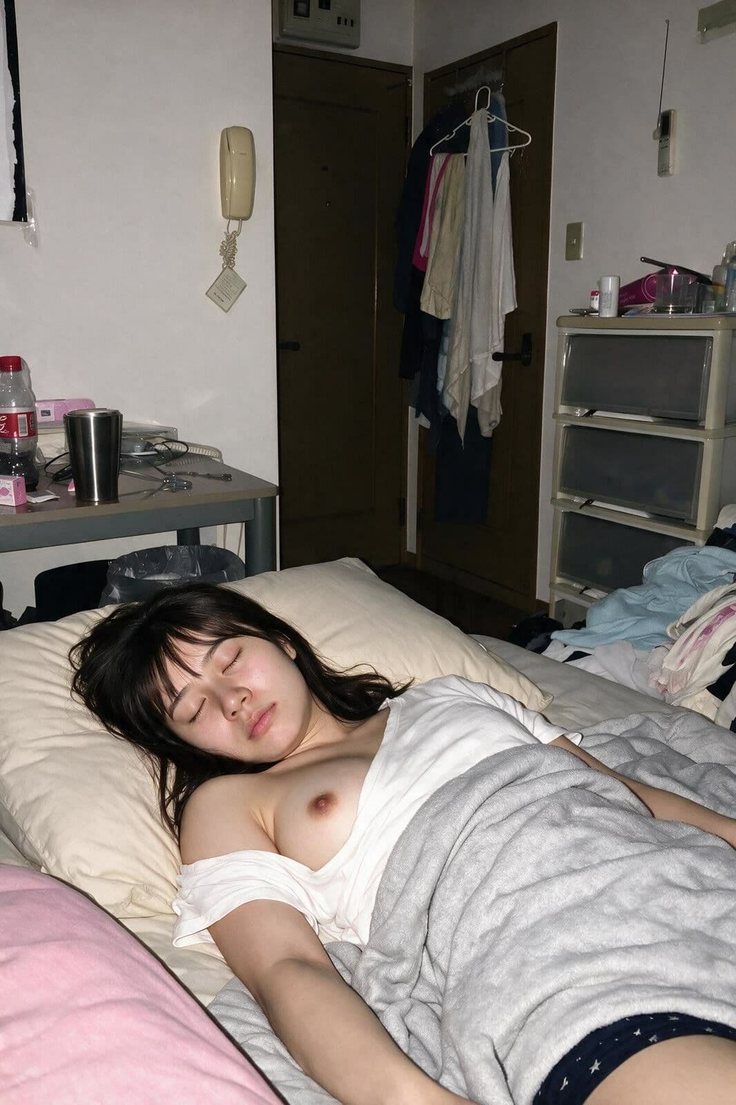 【個人撮影・流出】一人暮らしのみさき(24)|彼氏にも見せたことない、部屋での無防備な’素’ サンプル6