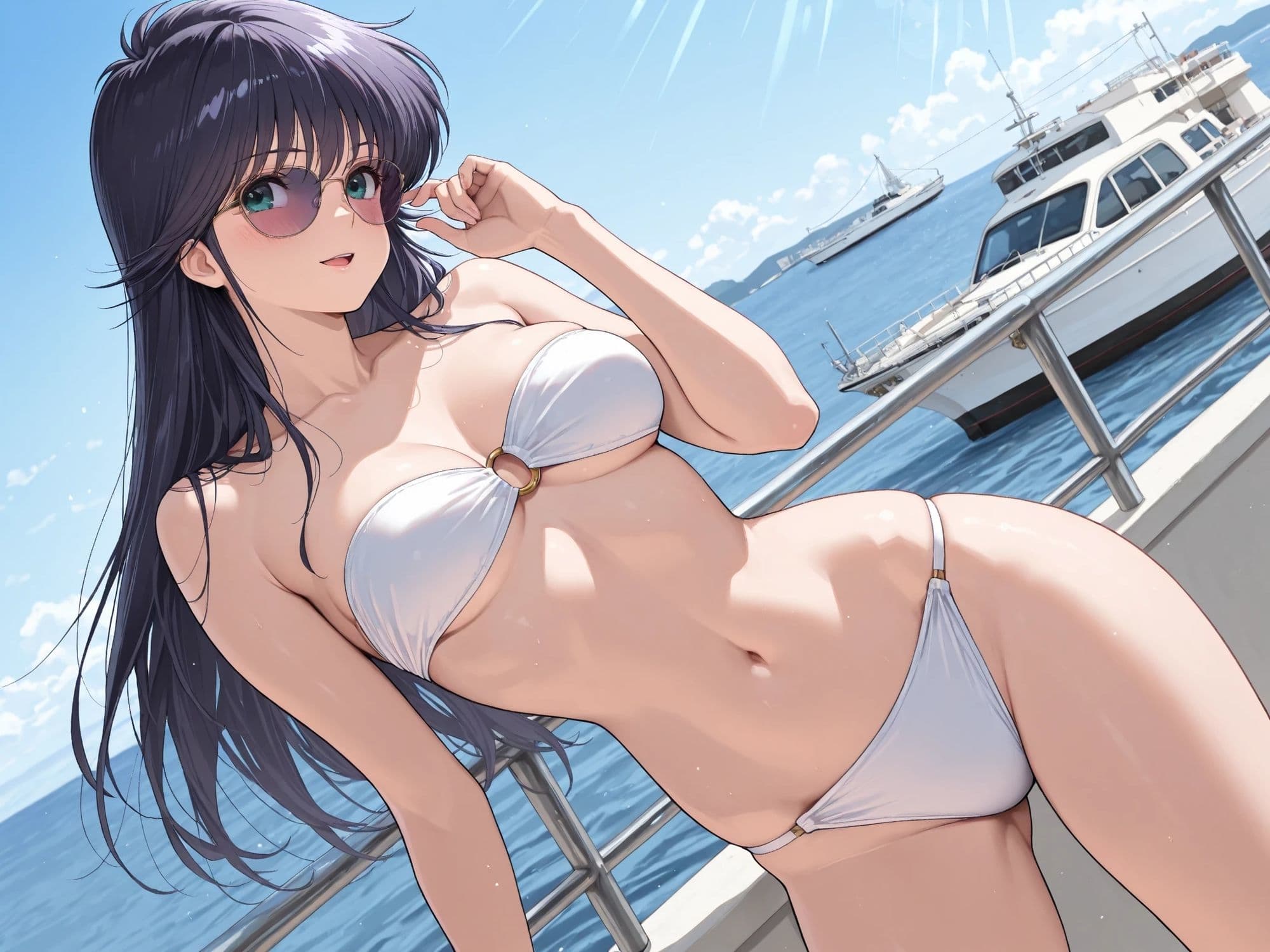 AIイラストCG集136 鮎〇まどか ― 潮風に抱かれて ― サンプル4
