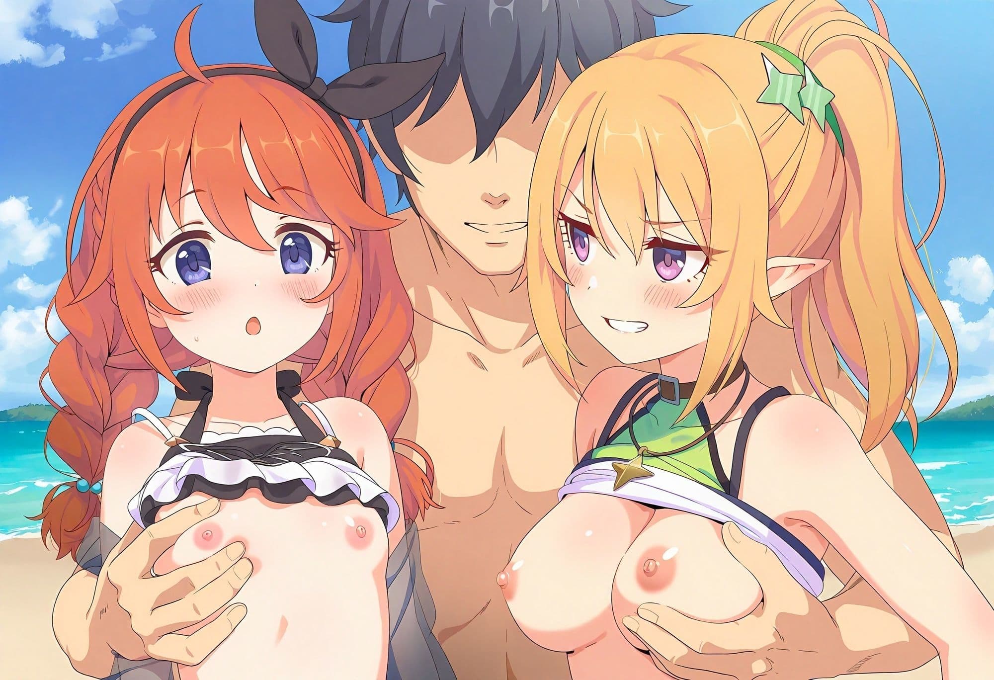 【プ◯コネR】なかよし部の水着乱交パーティー サンプル2