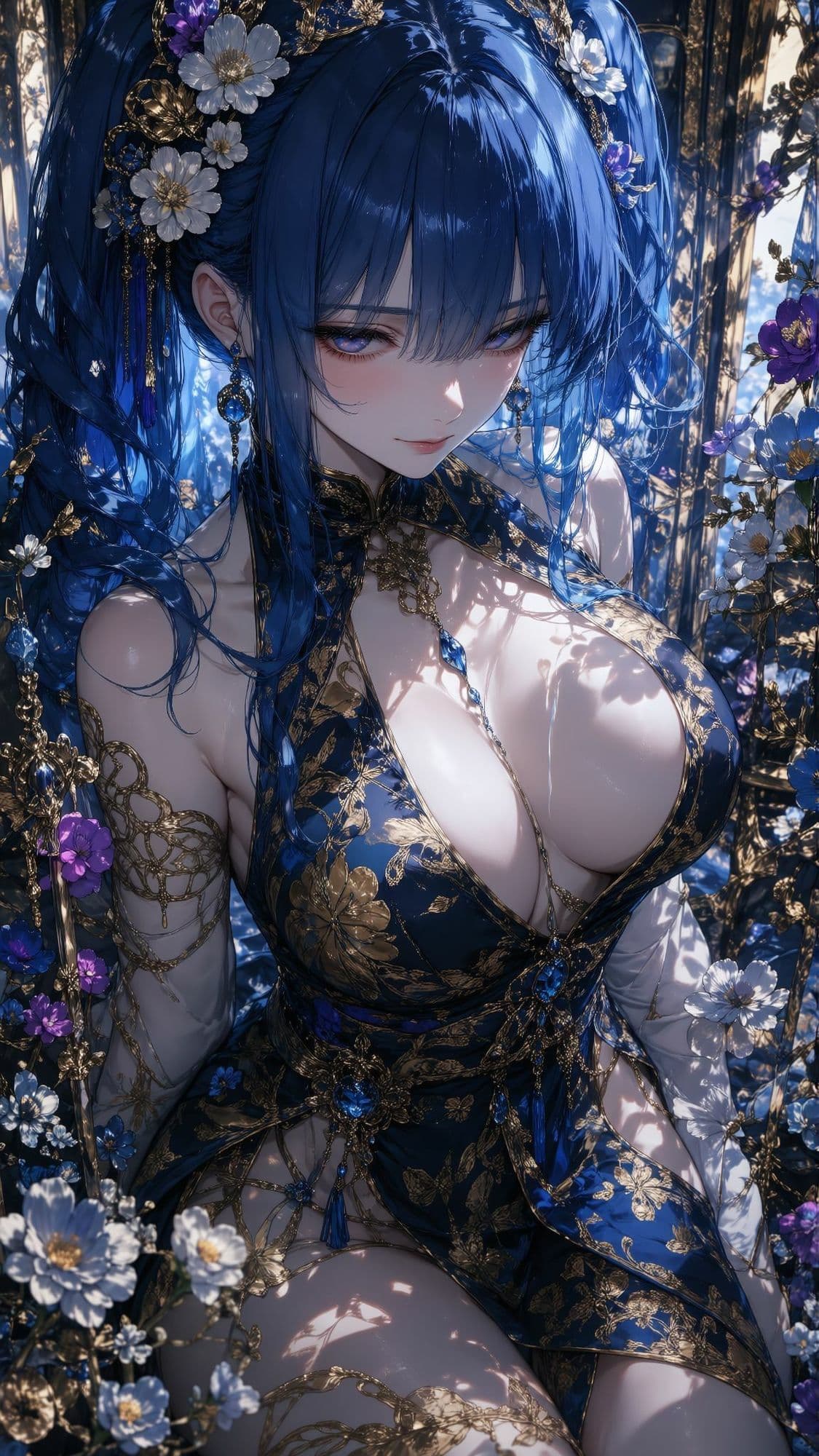 【500枚・4K超高画質】天界の女神たちと艶やかな花ざかりに魅せられる極上の美少女イラスト集【2160×3840px・PNG・縦長】神聖なる光香と最高峰の描き込みでおくる耽美なプレミアム保存版 サンプル7