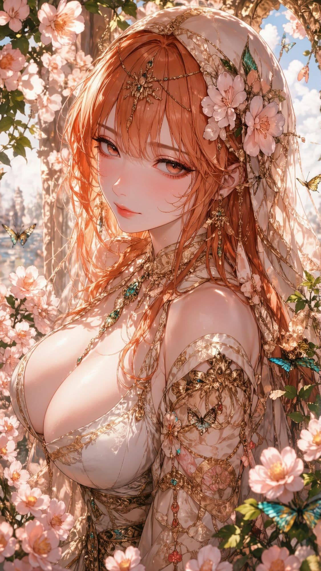 【500枚・4K超高画質】天界の女神たちと艶やかな花ざかりに魅せられる極上の美少女イラスト集【2160×3840px・PNG・縦長】神聖なる光香と最高峰の描き込みでおくる耽美なプレミアム保存版 サンプル8