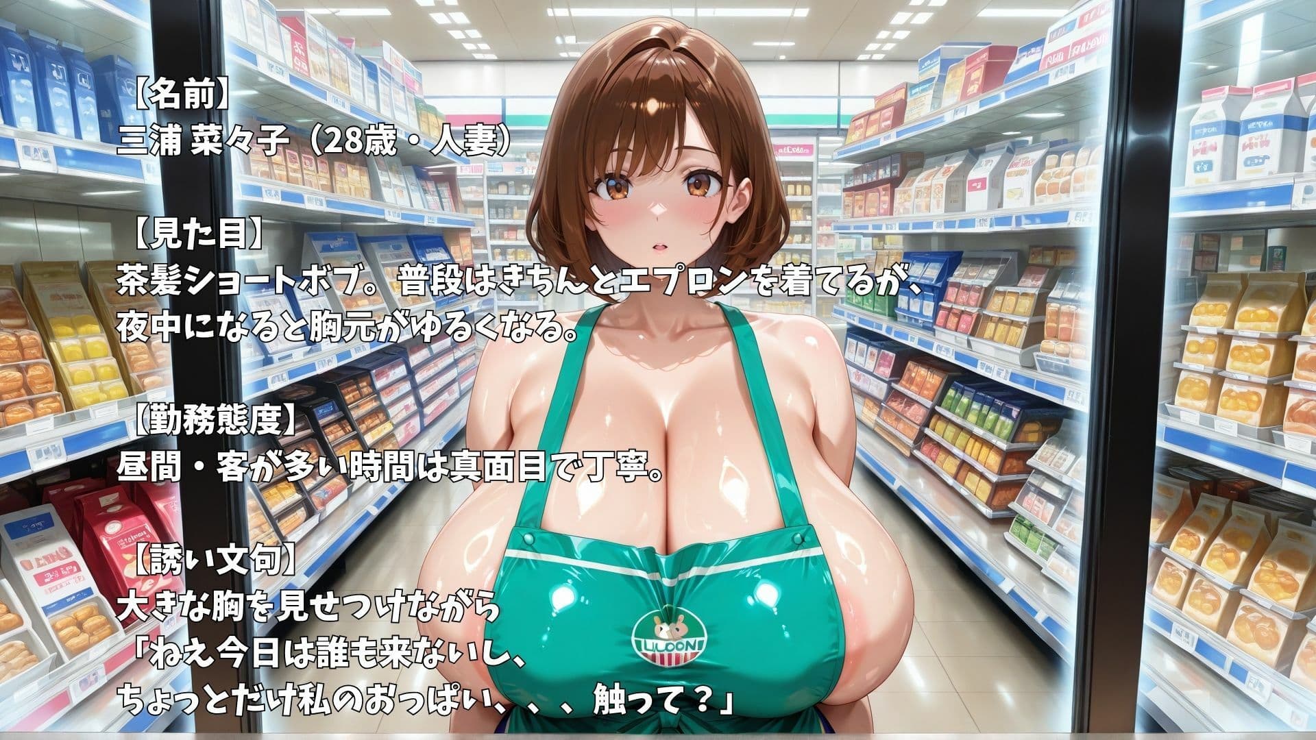 【4K】深夜のコンビニバイト中に淫乱人妻と濃厚中出しセックス サンプル1