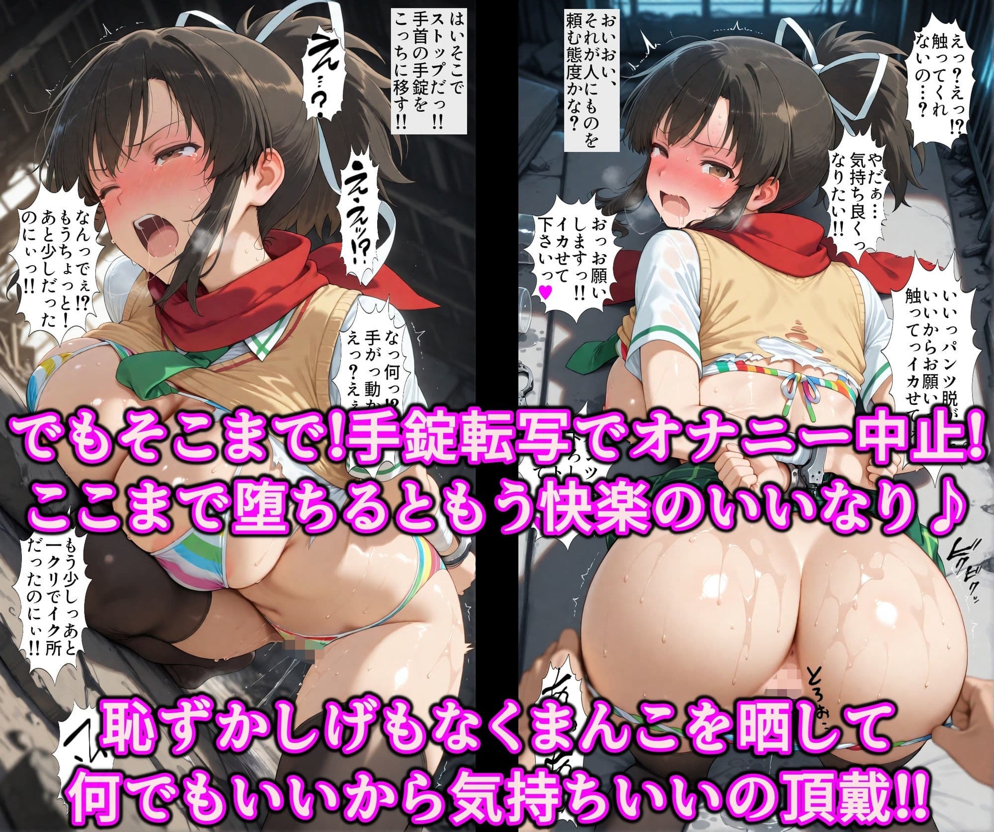 友達同士でチンポの奪い合い!!淫欲コピー洗脳の快楽地獄で絶頂調教♪ヌルヌル爆乳くノ一まんこを乱れ喰い サンプル5